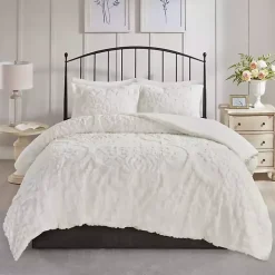 White Damask Full/Queen 3-pc. Comforter Set