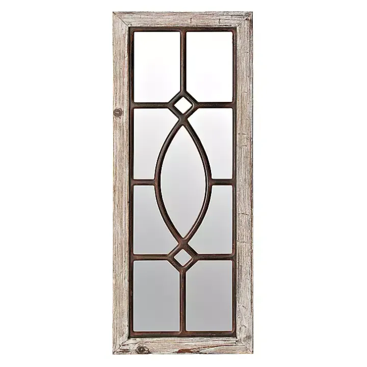 White Distressed Panel Wall Mirror