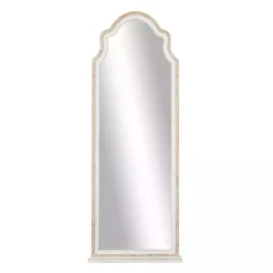 White Distressed Wood Arched Wall Mirror