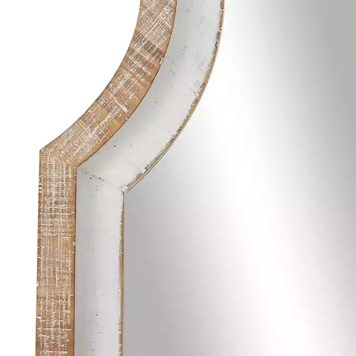 White Distressed Wood Arched Wall Mirror