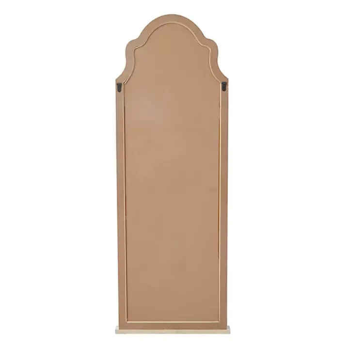 White Distressed Wood Arched Wall Mirror
