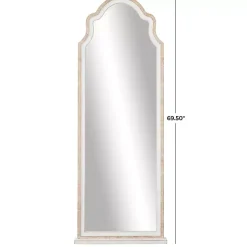 White Distressed Wood Arched Wall Mirror