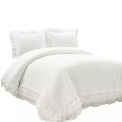 White Ella Ruffle 3-pc. King Duvet Set