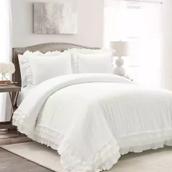 White Ella Ruffle 3-pc. King Duvet Set