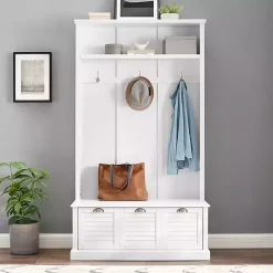 White Ellison Hall Tree with Storage Bench