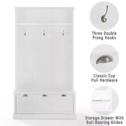 White Ellison Hall Tree with Storage Bench