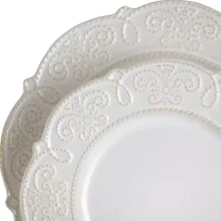 White Embossed Scalloped 16-pc. Dinnerware Set
