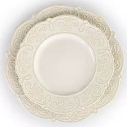White Embossed Scalloped 16-pc. Dinnerware Set