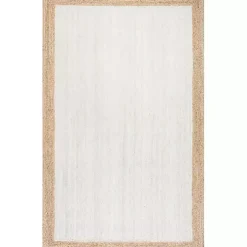 White Eugene Woven Area Rug, 8x10