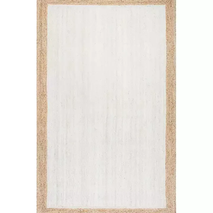 White Eugene Woven Area Rug, 8x10