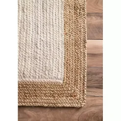 White Eugene Woven Area Rug, 8x10