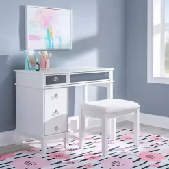 White Eva Mirrored 2-pc. Vanity Set