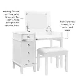 White Eva Mirrored 2-pc. Vanity Set
