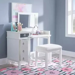 White Eva Mirrored 2-pc. Vanity Set