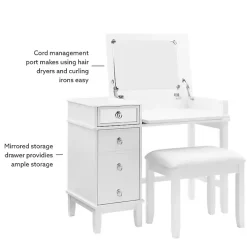 White Eva Mirrored 2-pc. Vanity Set