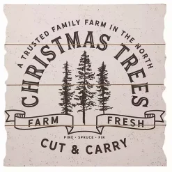 White Farm Fresh Christmas Trees Wall Plaque