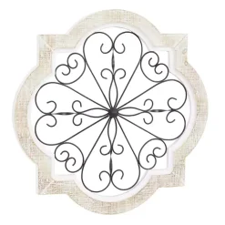 White Farmhouse Abstract Wall Plaque