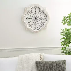 White Farmhouse Abstract Wall Plaque