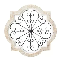 White Farmhouse Abstract Wall Plaque