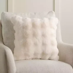White Faux Fur Bubble Pillow