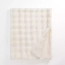 White Faux Fur Bubble Throw