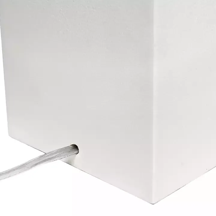 White Faux Leather Charging Table Lamp