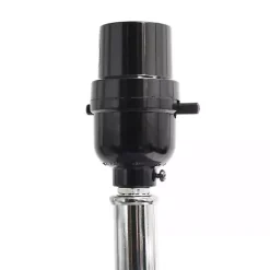 White Faux Leather Charging Table Lamp