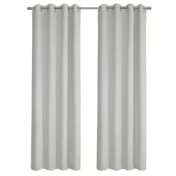 White Faux Suede Blackout Curtain Panel, 108 in.