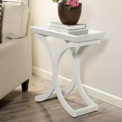 White Fir Wood Curved Tray C-Table