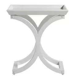 White Fir Wood Curved Tray C-Table
