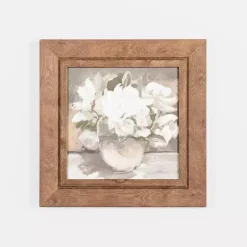 White Floral in Vase Framed Art Print