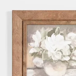 White Floral in Vase Framed Art Print