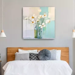 White Flowers on the Window Canvas Art Print