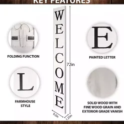 White Foldable Welcome Porch Board