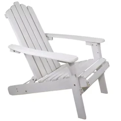 White Folding Wooden Adirondack Chair