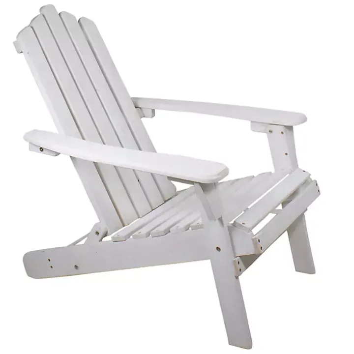 White Folding Wooden Adirondack Chair