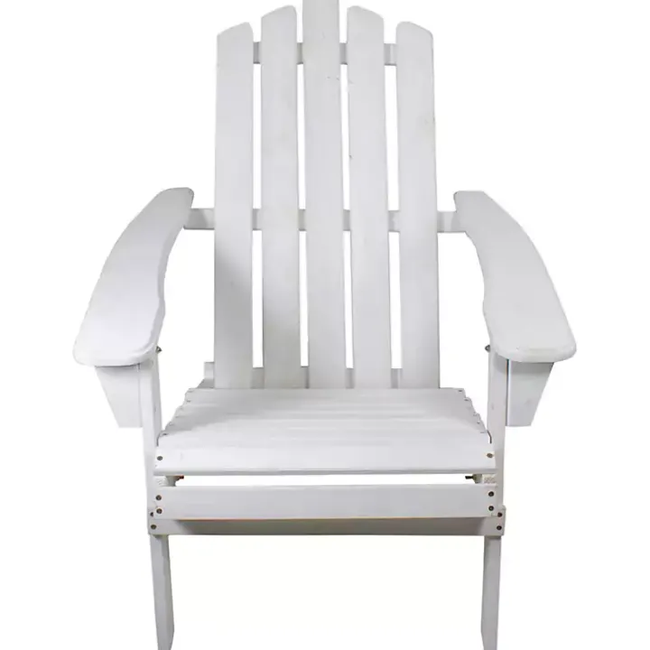 White Folding Wooden Adirondack Chair
