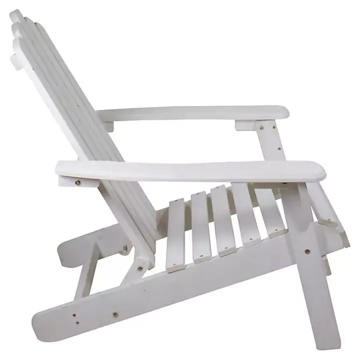 White Folding Wooden Adirondack Chair