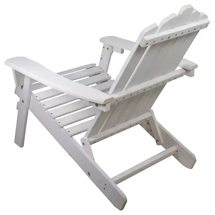 White Folding Wooden Adirondack Chair