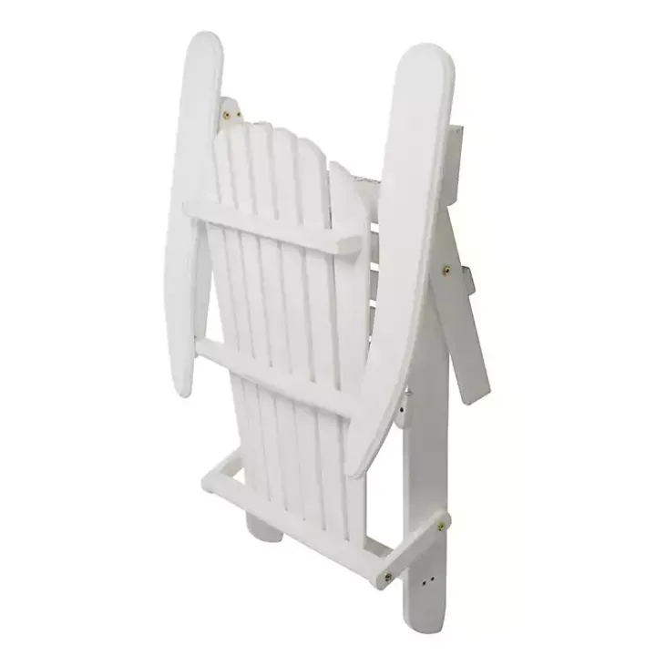 White Folding Wooden Adirondack Chair