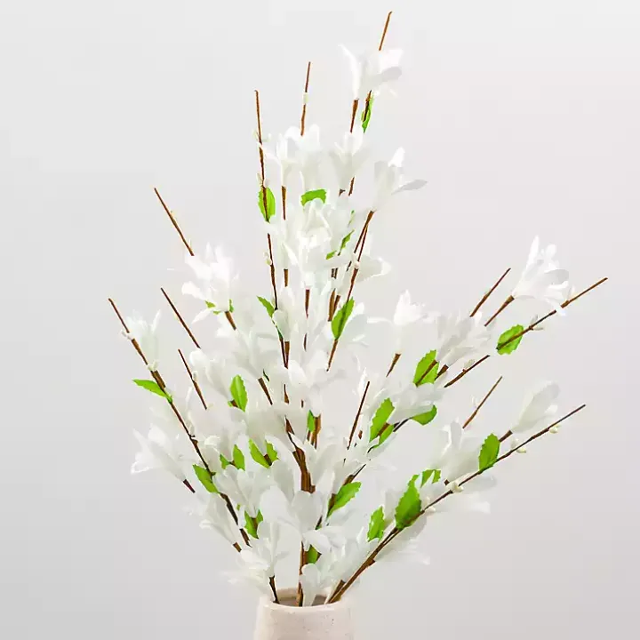 White Forsythia Stems, Set of 3