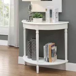 White French Country Half Round Console Table