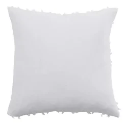 White Fringe Stripe Throw Pillow