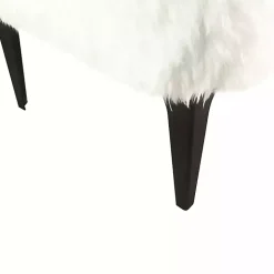 White Fur Storage Bench