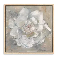 White Gardenia Flower Framed Canvas Art Print