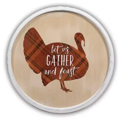 White Gather & Feast Plaid Wall Plaque