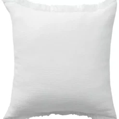 White Gauze Organic Fringe Throw Pillow