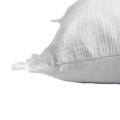 White Gauze Organic Fringe Throw Pillow