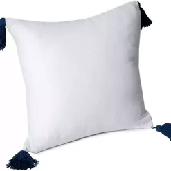 White Gauze Organic Tassel Throw Pillow