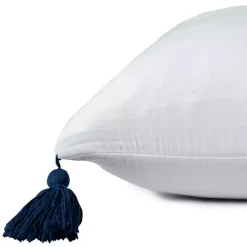White Gauze Organic Tassel Throw Pillow